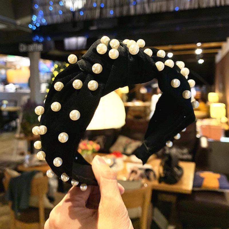 Low MOQ Sample Free Fashion Hair Band New Women Pearls Headbands