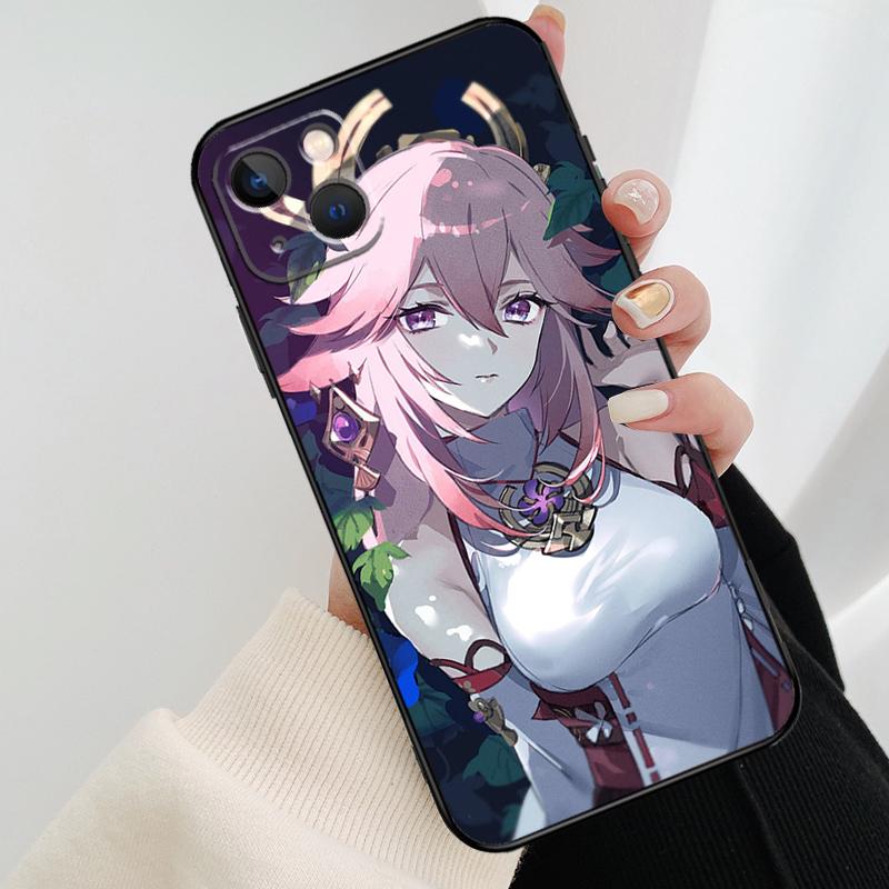 Yae Miko Genshin Impact Phone Case For iPhone 17 Pro Max 14 13 12 11 15 16 Pro Max mini 16 15 Plus 16e 17 Air Cover