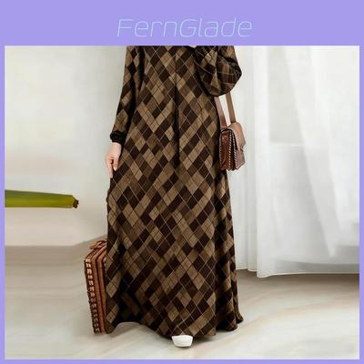 Langes Kleid im ethnischen Stil mit fließender A-Linien-Silhouette für Partys und Freizeit