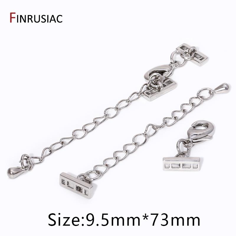 

18K Gold Plated Brass 75mm Extension Extended Tail Chain With Lobster Clasps For DIY Jewelry Making Supplies Accessories 1 piece
