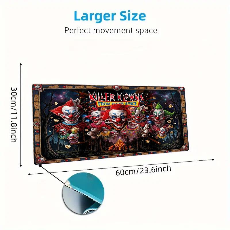 Killer Clown Horror Color Mouse Pad Large Gaming Table Cushion Non-slip Laptop Tablet Big Mousepad XXL Mat Mini PC Playmat With Lock Edge