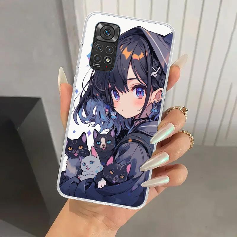 Cute Anime Ins Girls Animal Cat Phone Case for Xiaomi Redmi Note 15 14 14S 13 12S 12 Pro 11S 11 Plus 11T 11E 10S Soft Funda Prin