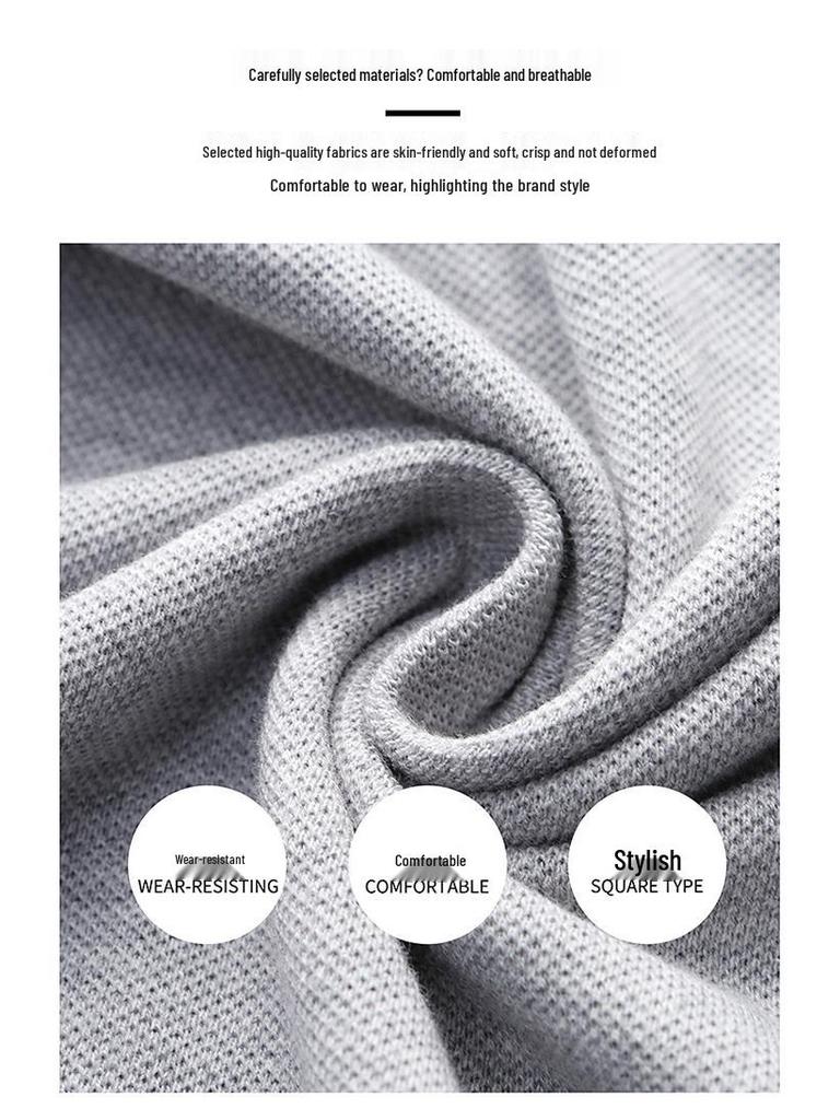 Herren Einfarbiges Besticktes Poloshirt - Trendig Lässig Kurzarm