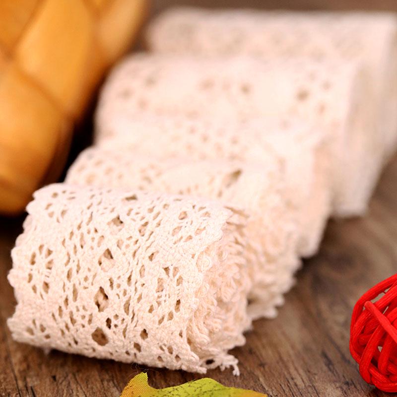 Huan Chuang Cotton Lace Ribbon for DIY Crafts and Clothing Fabric Decorations