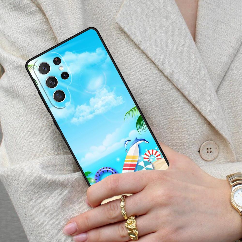 Summer Beach Relax Starfish Ocean Sky Sun Cell Phone Case for Samsung Galaxy S26 Ultra S25 S24 S23 S22 S21 S20 Note10 Cover