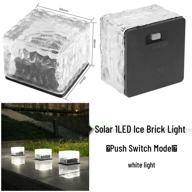 Waterproof Solar Ice Brick Garden Lights: Outdoor Glass Floor Tiles for Decks & Landscapes Solar Garden Light