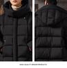 Men's Trendy Winter Hooded Down Jacket: Warm, Thickened, Mid-Length Coat with Stand Collar.