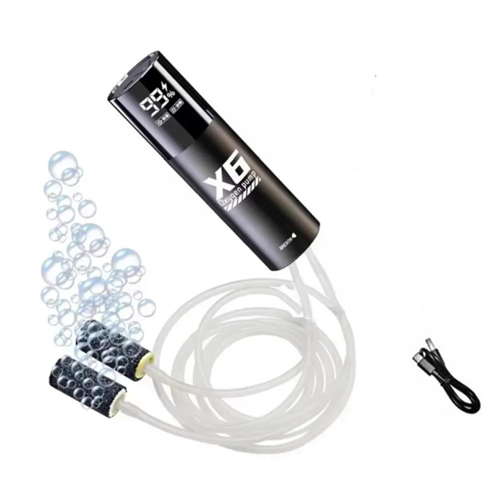 

Portable Fishing Oxygen Pump Dual-motor Design Fish Tank Oxygen Air Pump Portable Aerator With 48H Runtime For Night Fishing