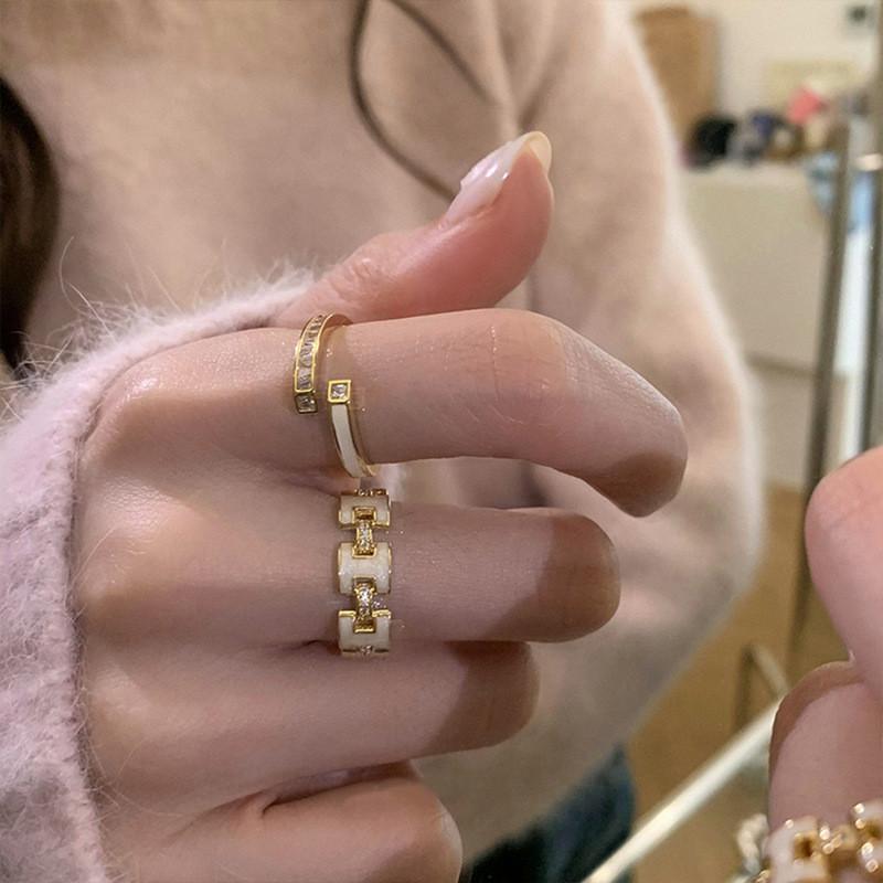 Unique Style Geometric Adjustable Open Ring For Women In Fashionable Copper Design 2023 For