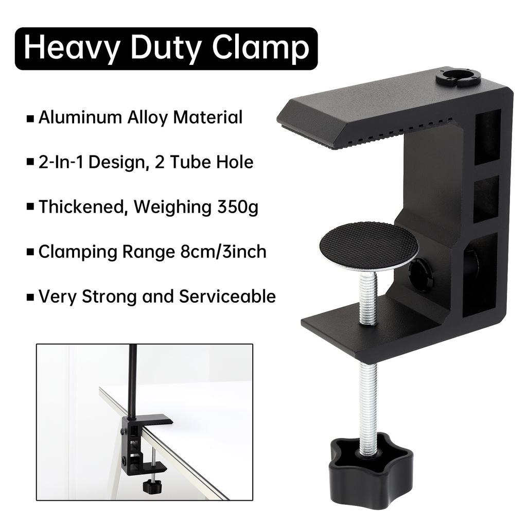Heavy Duty Table Clamp Universal Mic Arm Stand Metal Boom for Podcast Streaming Recording with 3/8 5/8 Inch Adapter
