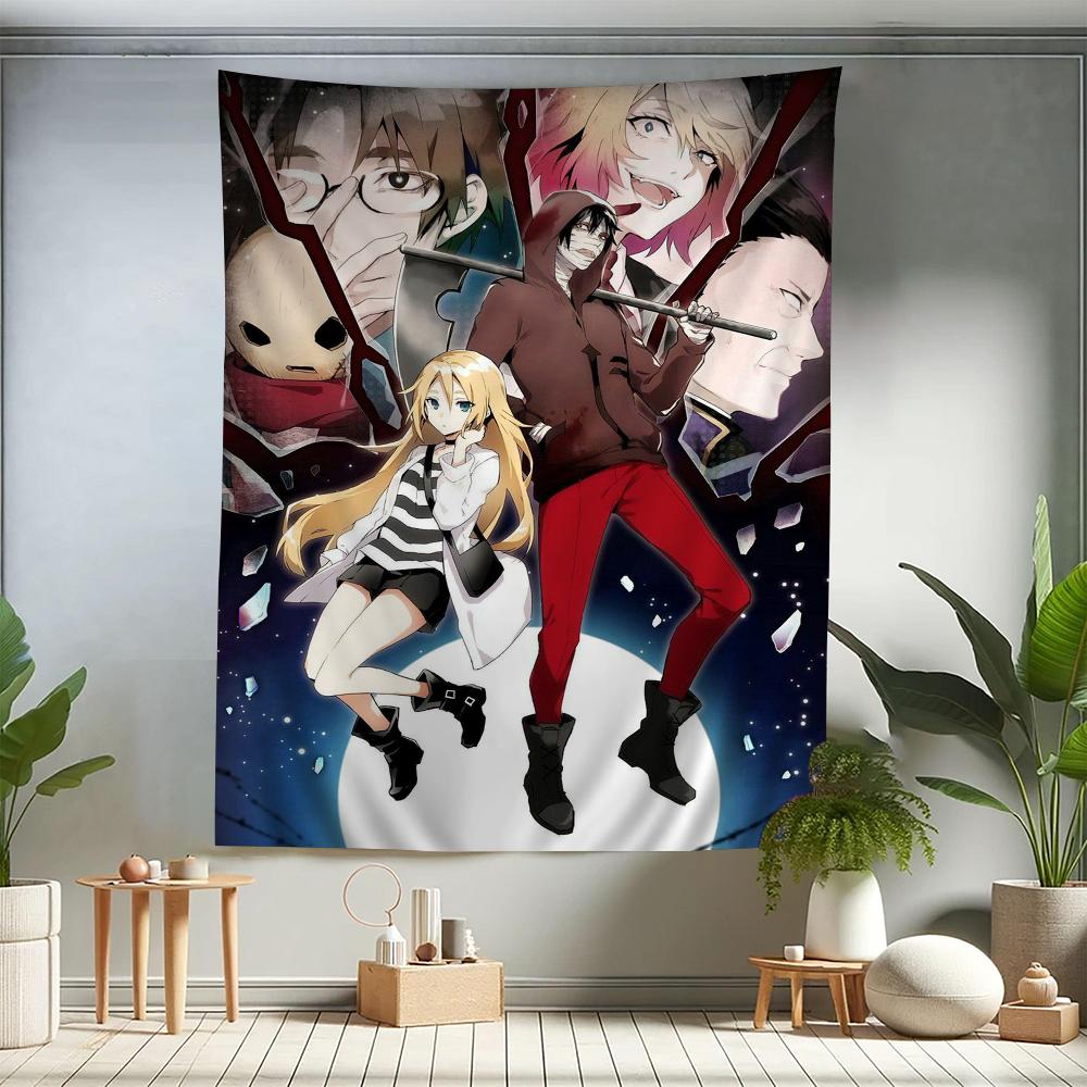 Angels of Death Tapestry Art Printing Japanese Wall Tapestry Anime Wall Hanging Home Decor 74x94cm(29x37in)