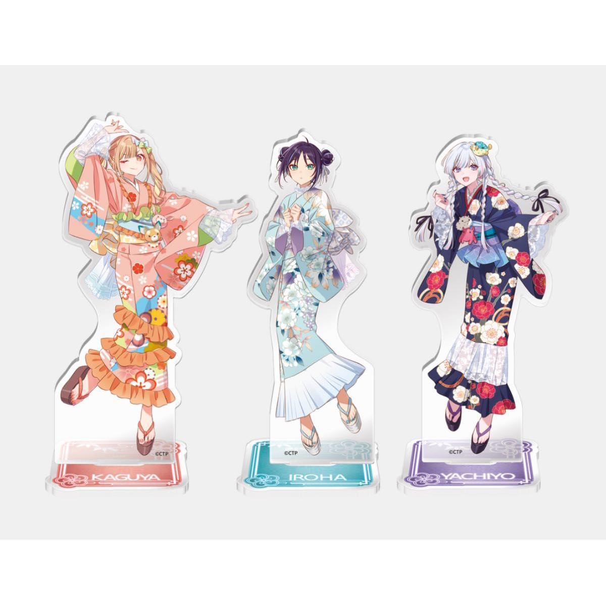 Used Super Kaguyahime! Acrylic stand 3 types set KAGUYA IROHA YACHIYO