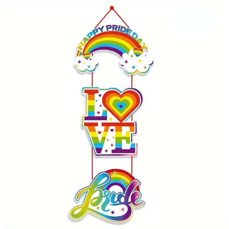 2 Set Celebrate Pride with Colorful Must-Have Party Accessory Rainbow Paper Door Hanging Decorations