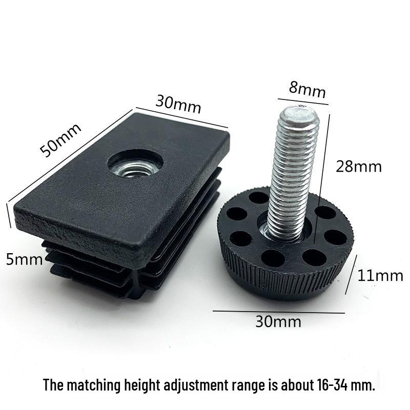 M8 Adjustable Table Leg Foot Pad with Height Adjustment Screw