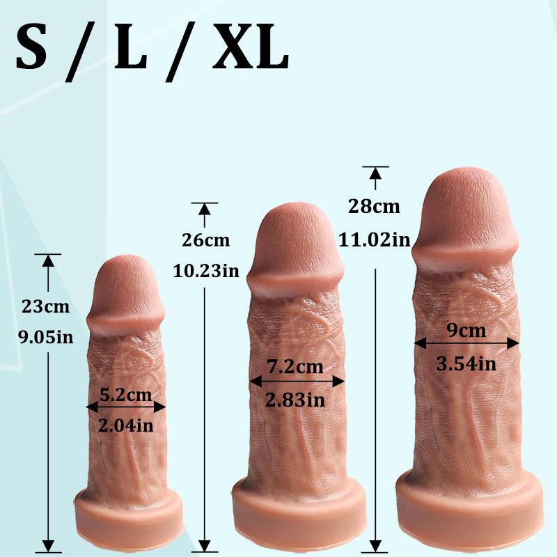 3.54 Inch Thick Realistic Liquid Silicone Dildo with Strong Suction Cup, Body-Safe Silicone, Waterproof, XL Size, Discreet Packaging
