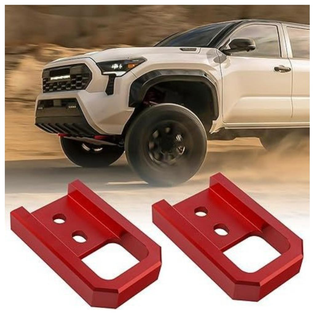 DY1653 Vehicle Tow Hook Red 2 Pack Metal 5000-6000 Lbs Load Capacity 13.31x8.41 Cm for 2024-2026 Toyota Tacoma 2025-2026 4Runner