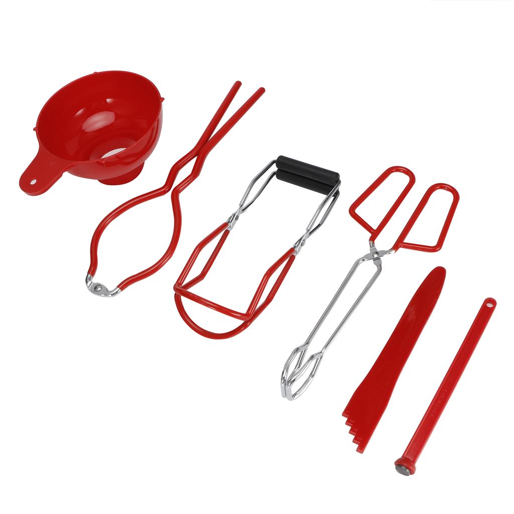 6PCSCelsiusSet Canning Kit Non Slip Food Tongs Jar Lifter Jar Wrench Lid Lifter Funnel Measurer Set