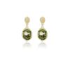 French Green Oil Painting Baroque Pearl Stud Earrings, Medieval Light Luxury High-End Monet Garden Earrings