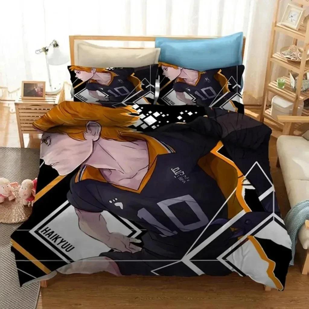 Comforter 3D Print Anime Haikyuu Bedding Set 3D Printed Suitable For Bedroom Kids Home Textile