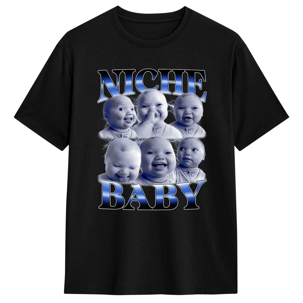 Funny Niche Baby Gen Z Meme Ai Viral Giggling AI Laughing TShirt Beach Street Style T Shirts Pure Cotton Leisure Tshirt Gift