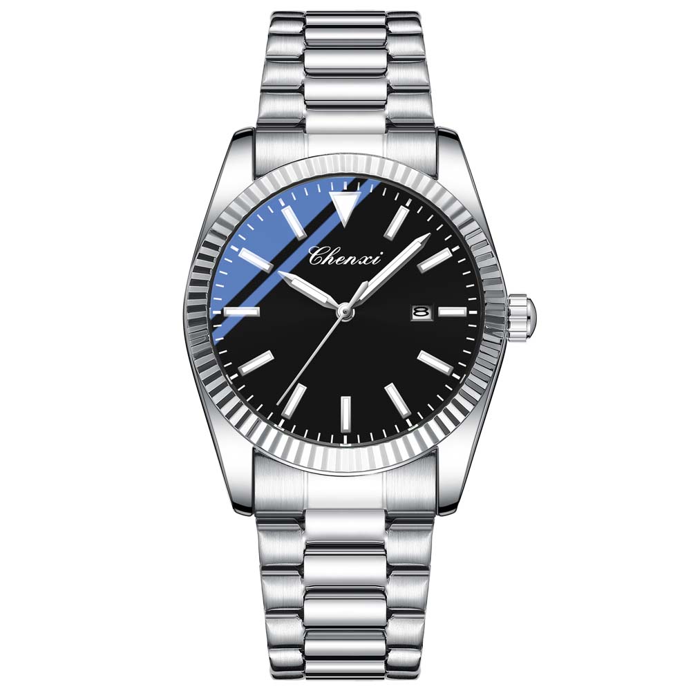 CHENXI Couple Watches Men's Quartz Watch with Date Stainless Steel Strap Water-Resistant Business Casual Style Ideal Couple Gift