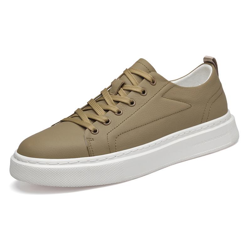 

Белые туфли из коровьей кожи первого слоя, мужские, внешнеторговые, новинка 2025 года, большие размеры, кеды, мужские модные спортивные туфли с низким верхом 45 хаки