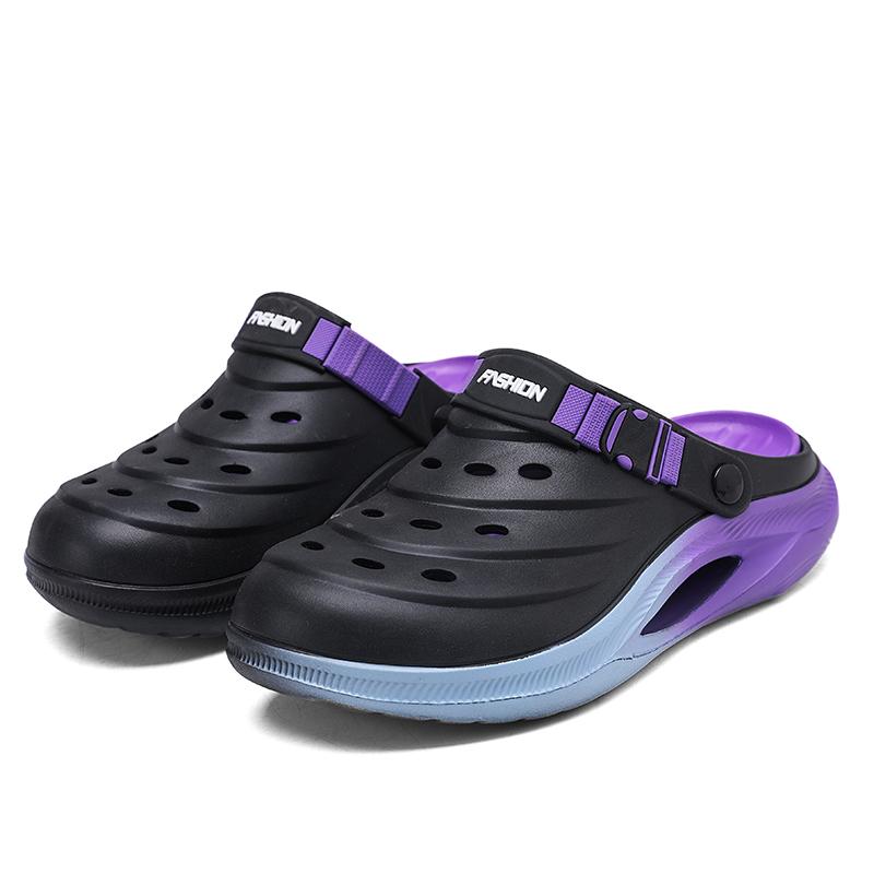 

Летние тапочки мужские сандалии на платформе пляжные уличные повседневные нескользящие мужские сандалии 43 фиолетовый/чёрный