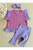 Kız Bebek Çocuk Kalp Puantiteli Fır Fır Detaylı Yazlık Kaşkorse Kaprili Takım