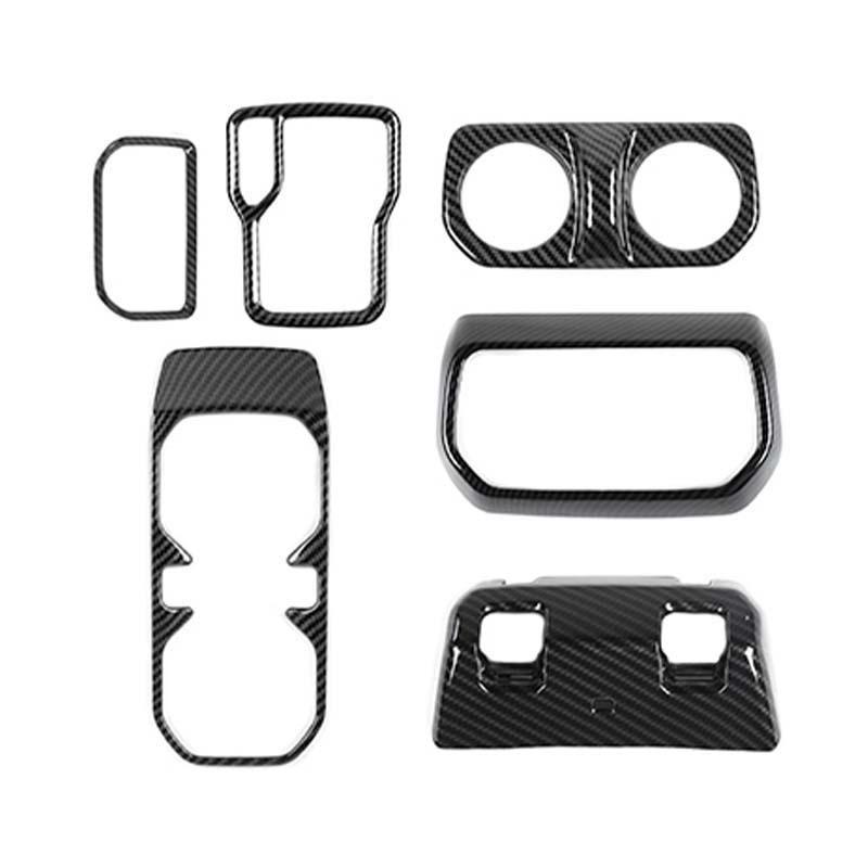 ABS Car Gear Shift Decoration Front Cup Holder Window Switch Cover For Jeep Wrangler JL 2018 Up For JT Gladiator Interior Accessories