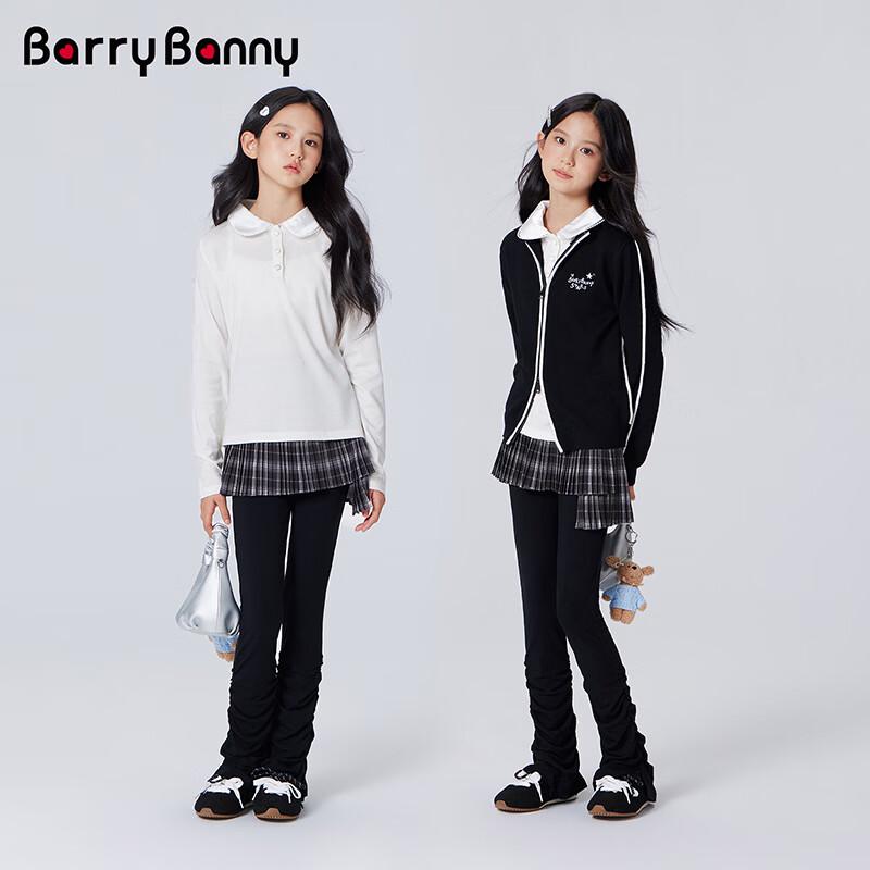 BARRY BANNY Girls' Peter Pan Collar Long Sleeve Base Layer T-Shirt