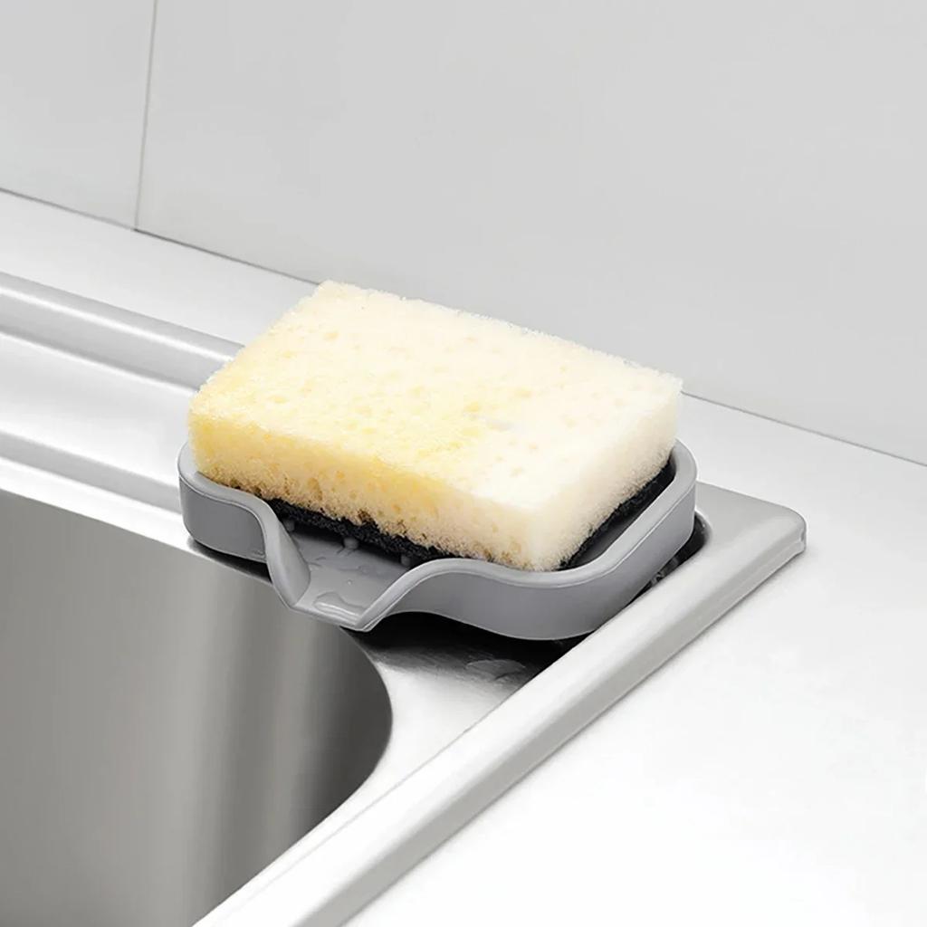 45° Silicone Faucet Mat Kitchen Sink Tray Soap Dispenser Sponge Drain Pad Sink SplashDrying Mat Countertop Storage Tray SoapTray