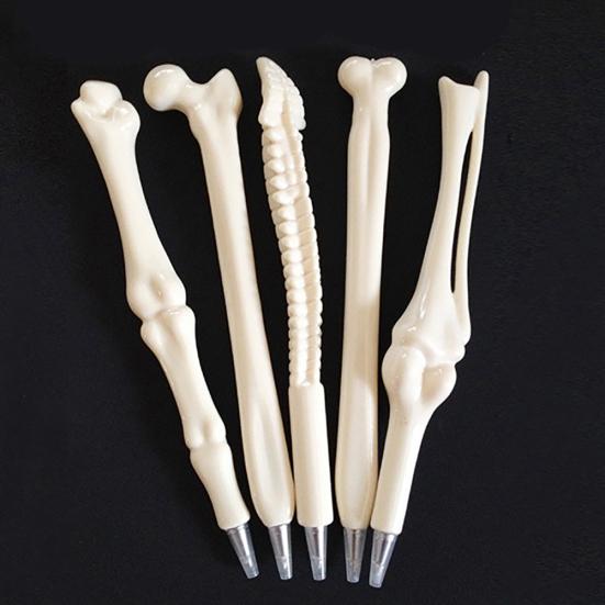 5Pcs Creative Bone Shape 0.7mm Nib Ball Pen Student Writing Office Stationery