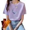 Women's 2025 Summer Unisex Round Neck Printed Short-Sleeve Loose Cotton T-Shirt