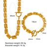 Meishi Duo Cross-border Fashion Exquisite Stainless Steel Japanese Character Buckle Necklace & Bracelet Chain Set