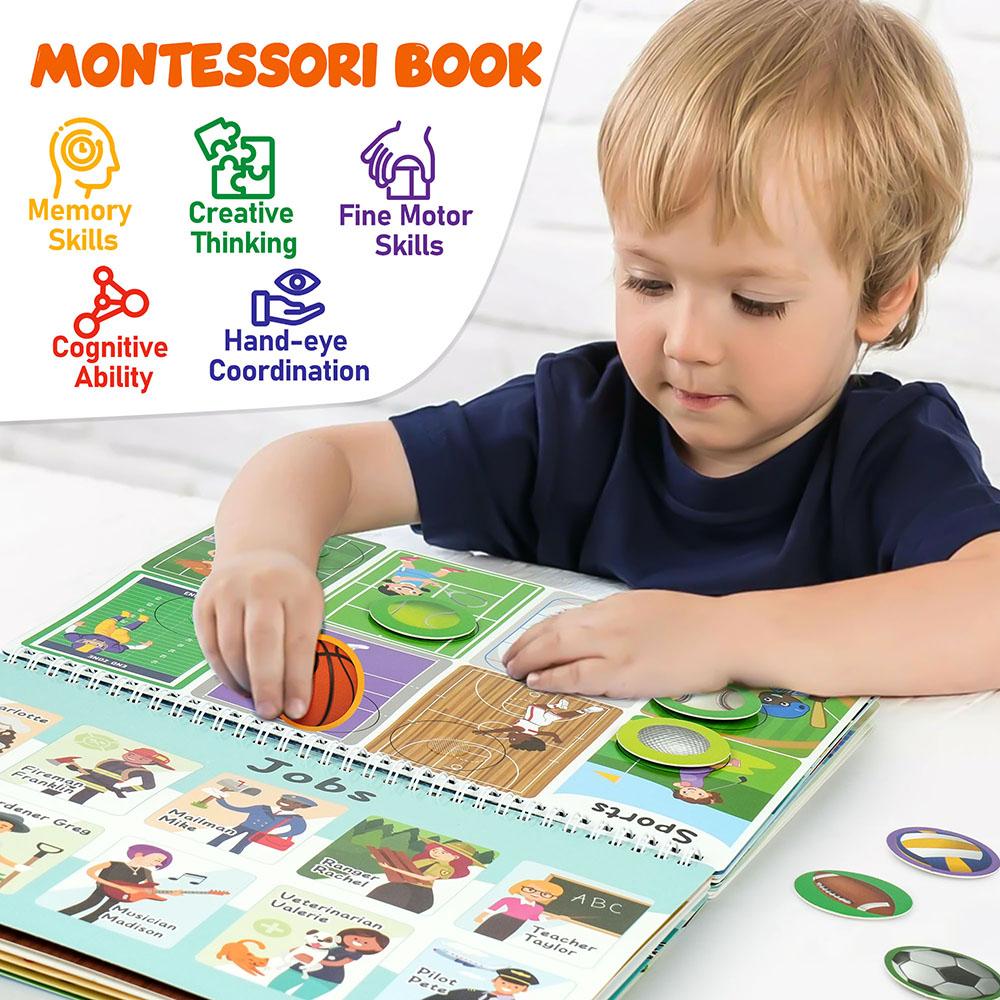 Busy Book for Toddlers, Preschool Learning Activities,  Toys for Ages 3+, Autism Sensory Toys, Educational Activity Book, Xmas