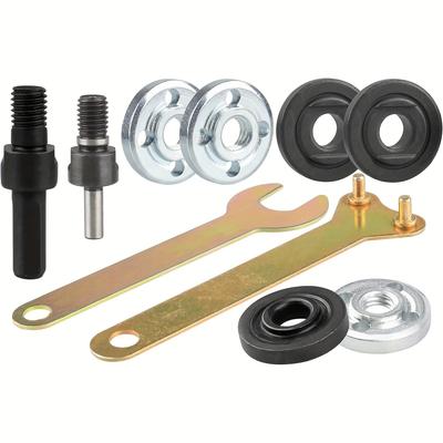 Kit Adattatore Smerigliatrice Angolare con Conversione Trapano Elettrico Include Mandrini da 6mm 10mm Chiave e Accoppiatore ad Albero Variabile Strumento