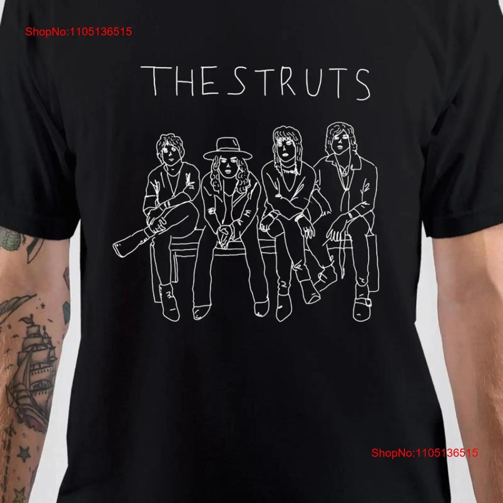 The Struts Music For Lovers Black T Shirt Cotton Full Size Fan vintage Washed graphic Top For Everyday Wear Breathable