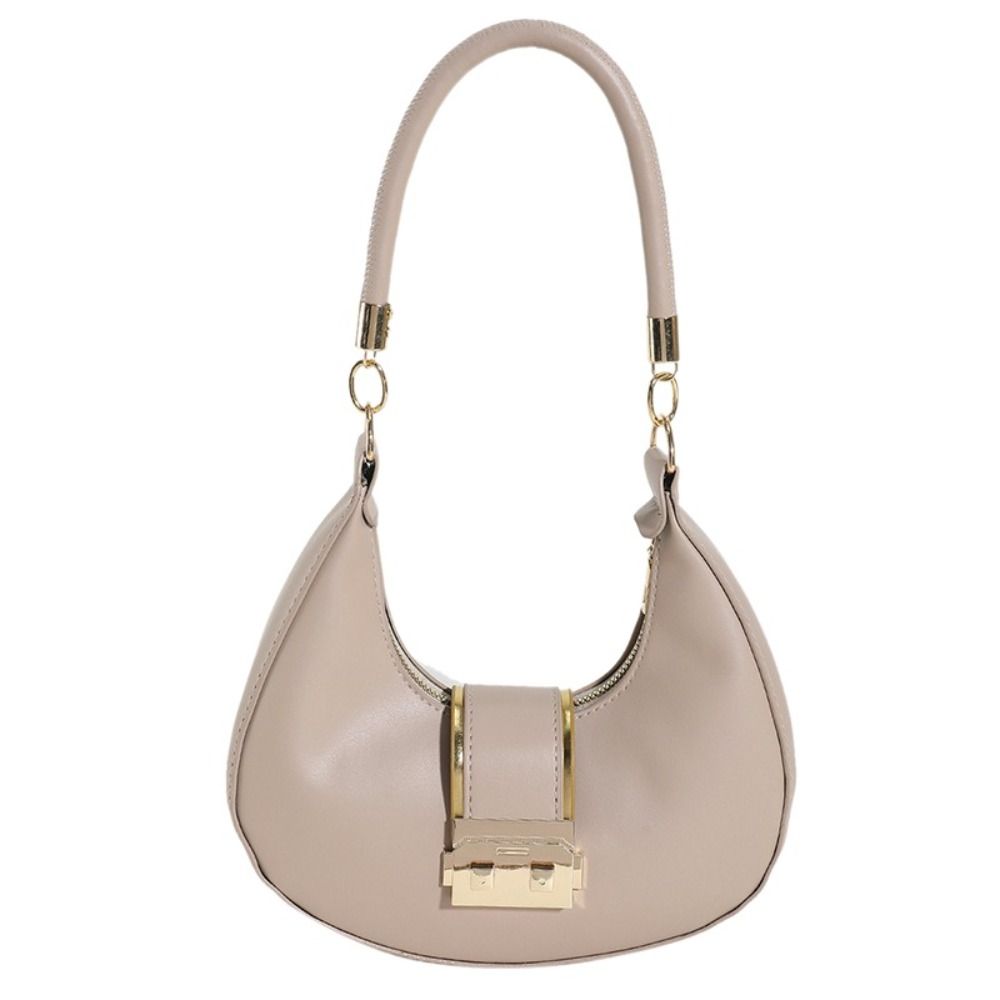 Casual Candy Color Underarm Bag Zipper  Dumpling Bag Korean Style Handbag PU Leather Crossbody Bag Cool Girl