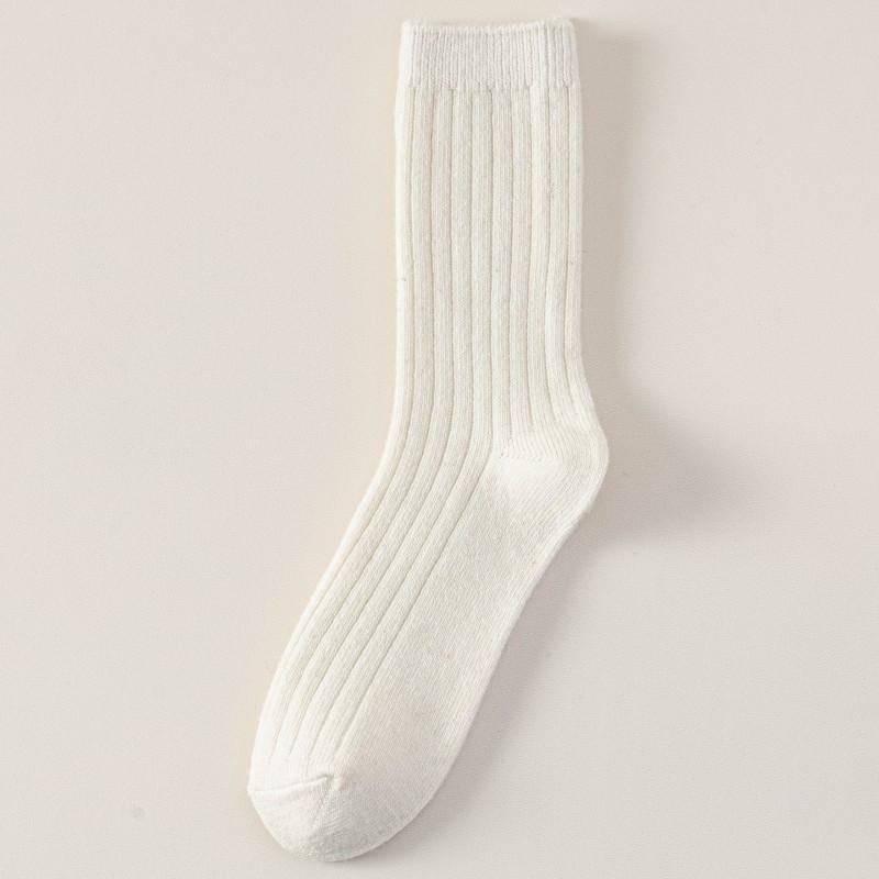 Double Needle Vintage Color Wool Socks Season Socks Men'S Medium Socks Thickened Warm And Sweat-Absorbing Men'S Stack Socks