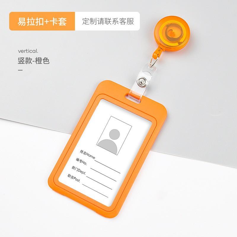 ID Name Badge Credit Card Holder Employee's Staff Work Card Cover with Retractable Badge Reel Pass Bus Card Sleeve