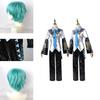 Hatsune Miku Vocaloid Classic Pu Cosplay Heren Shirt Stropdas Broek Pruik Set Voor Feesten Kerst