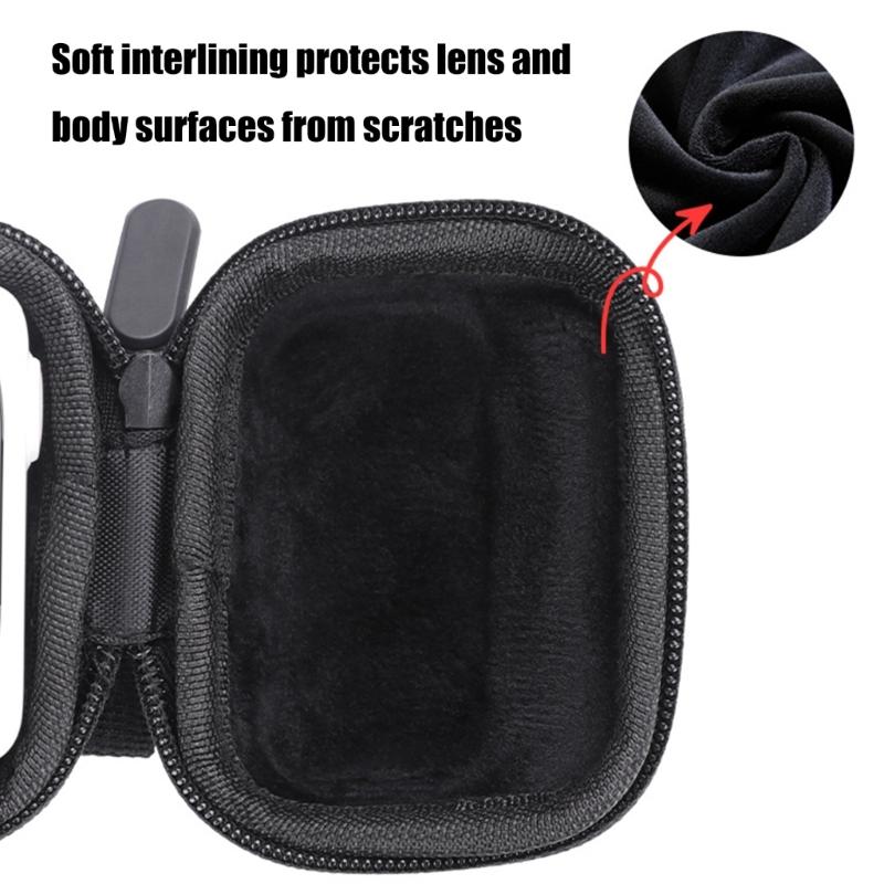 Lightweight Camera Case for 360 GO 3/GO 3S, Waterproof EVA Storage Bag With Secure Lens Slot (Black)