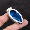 Faceted Swiss Blue Topaz Pendant Handmade Vintage Pendant Antique Jewelry 925 Sterling Silver Pendant Real Gemstone Pendant Engagement Gift