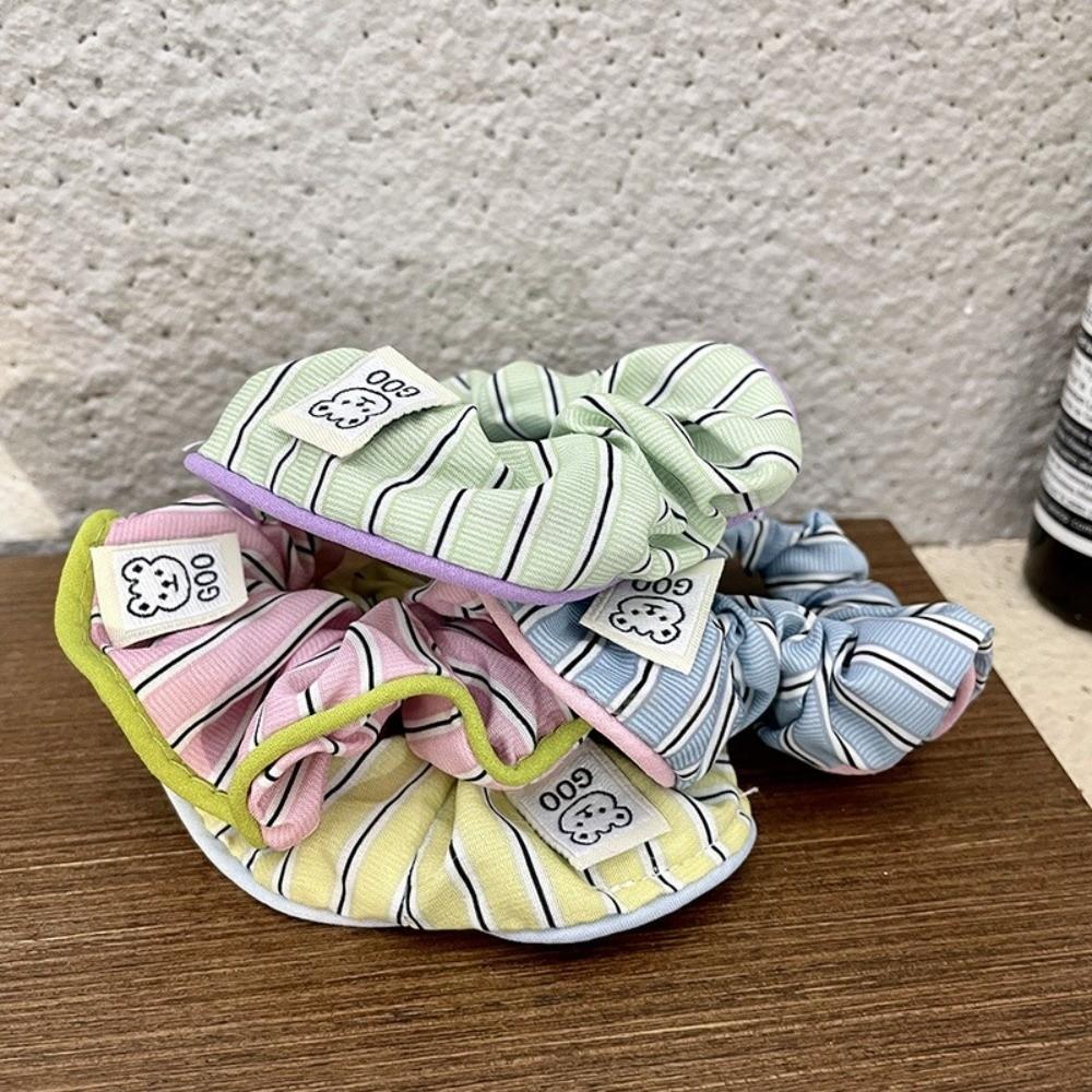 High Elastic Stripe Hair Scrunchie Candy Colors Ponytail Headwear  Hair Accessories