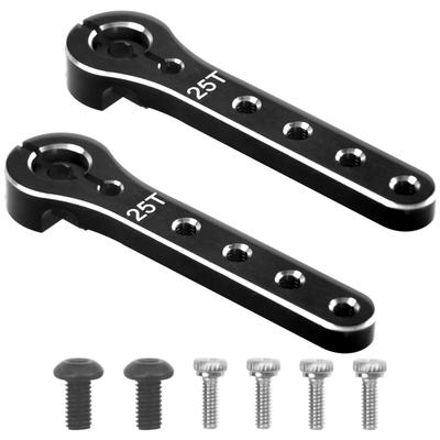2pcs 25T Servo Horn 56mm Metal 25 Tooth Extension Steering Servo Arm for 30-100cc Balsa Airplane RC Car