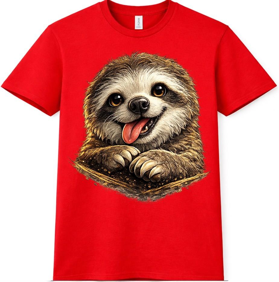 Sloth T Shirt Cute Smiling Animal Graphic Tee Lazy Lover Casual Outfit Top
