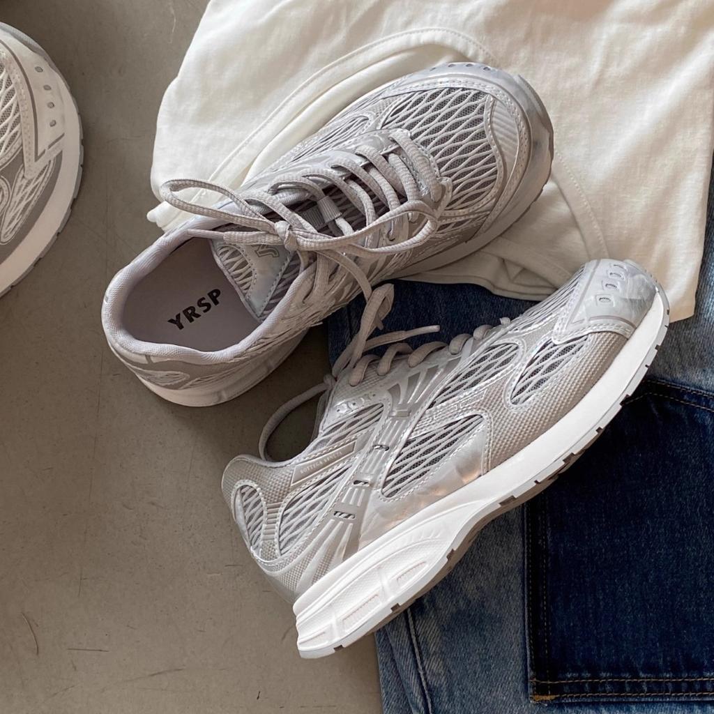 Genuine Leather Women's Shoes 2025 Summer New Lightweight Platform Mesh Breathable Dad Shoes Versatile Lace-up Sports Shoes Casual Shoes