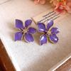 Elegant Rose Red Enamel Drip Flower Earrings for Women - Retro, Bold, and Stylish Stud Ear Ornaments