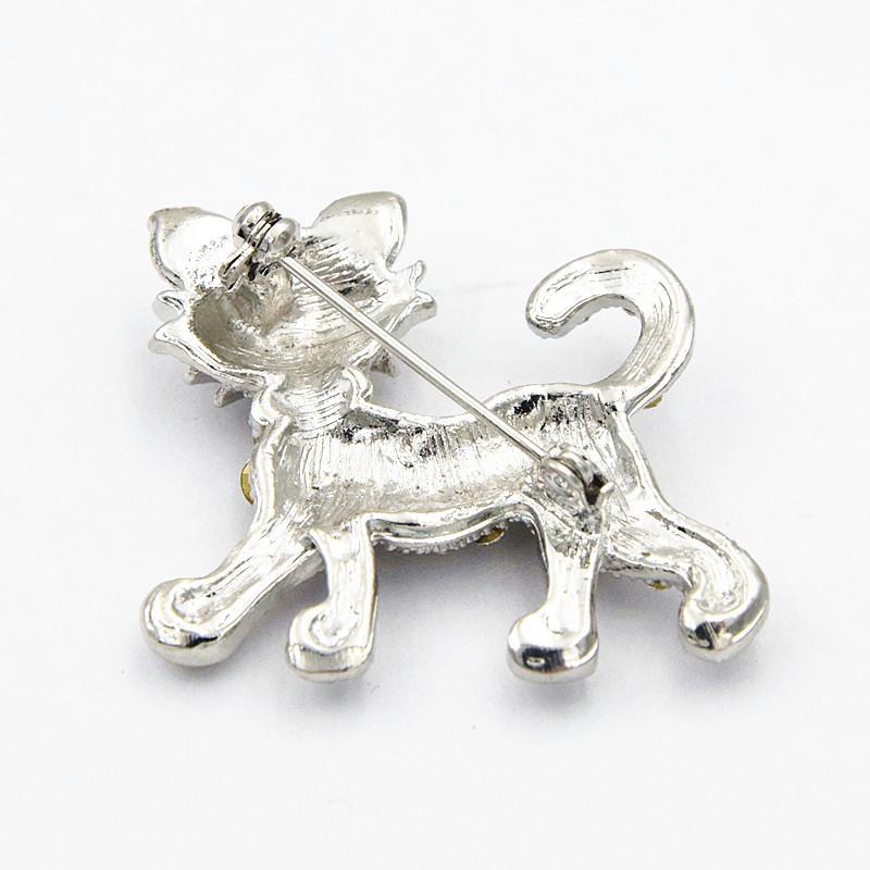Premium Crystal Alloy Kitten Brooch - Stylish Lapel Pin for Women's Clothing Accessories