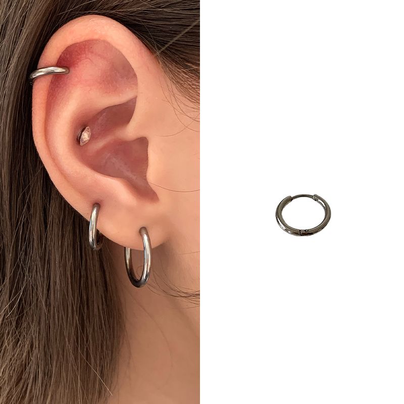 

Магазин Ringring Титановая сталь Серьга Простота Браслет Титановый сплав Пусеты Высокие Подвески Серьга-пусет для пирсинга уха Серьга-клипса 8mm earring 1 titanium alloy material